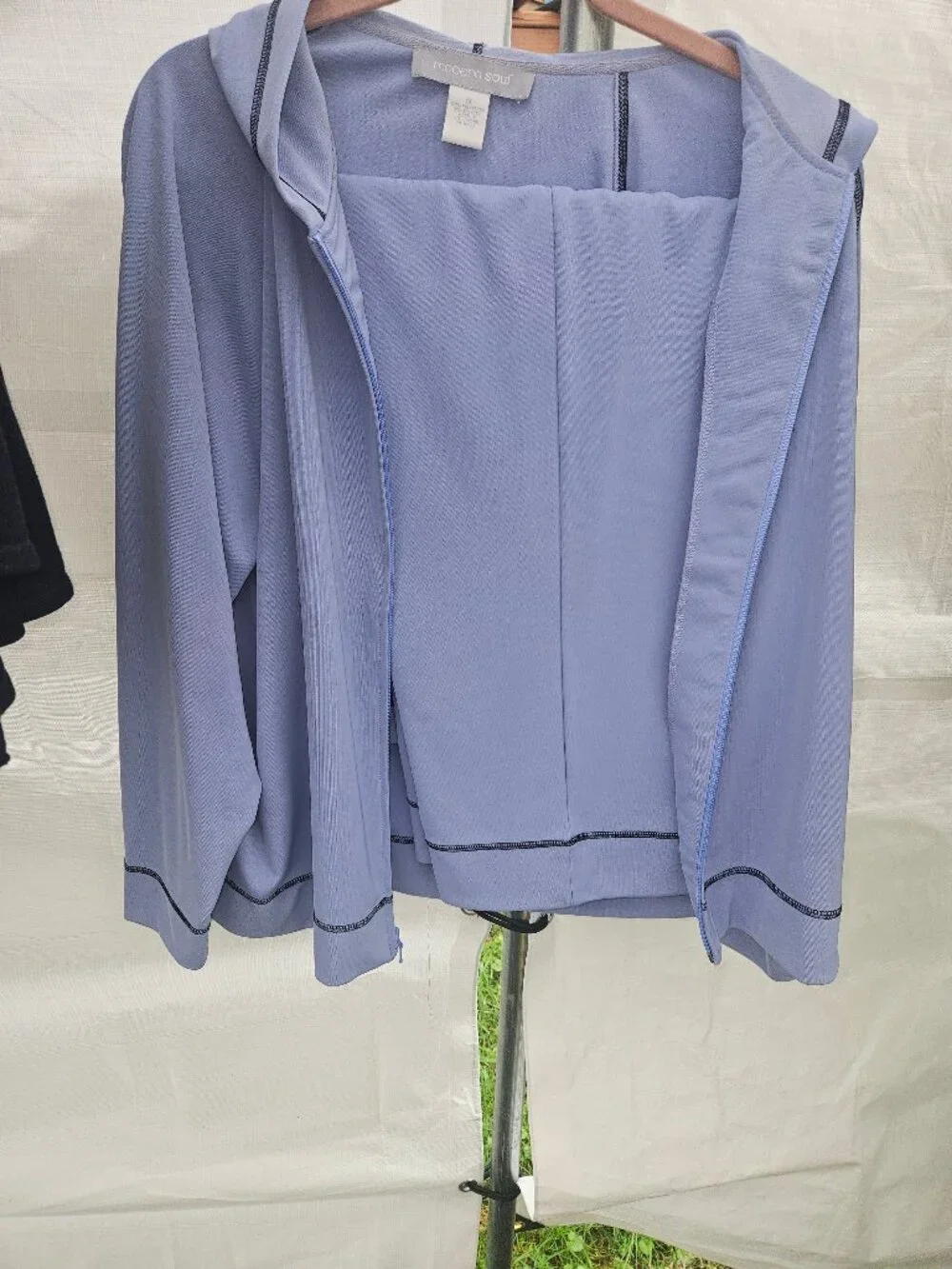 Modern Soul Women's Hooded Jacket Blue Size 1X